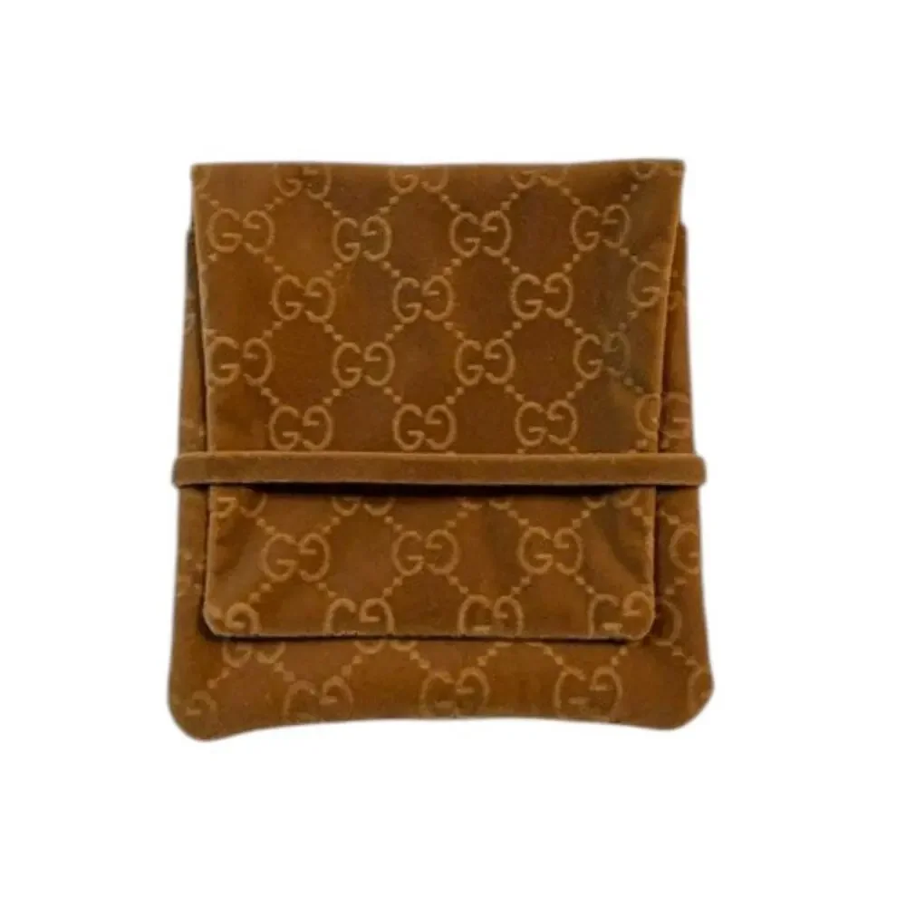 Authentic Gucci GG Monogram Velvet Jewelry Travel Pouch